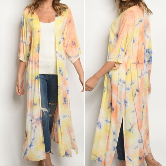 Trend Setter Diva Boutique Sweaters - #60 LAST 1! TIE DYE DUSTER CARDIGAN